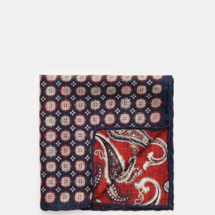 Rosi Collection - Herren - Seiden-Einstecktuch %27Easy%27 navy/dunkelbraun/rostbraun gemustert Rosi Collection - Herren - Seiden-Einstecktuch %27Easy%27 navy/dunkelbraun/rostbraun gemustert