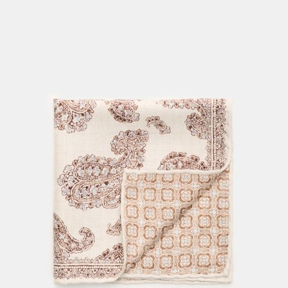 Rosi Collection - Herren - Seiden-Einstecktuch %27Easy%27 sand/braun/hellgrau gemustert Rosi Collection - Herren - Seiden-Einstecktuch %27Easy%27 sand/braun/hellgrau gemustert