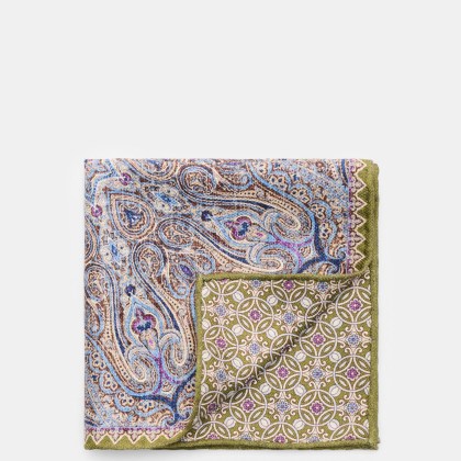 Rosi Collection - Herren - Einstecktuch %27Easy%27 oliv/blau/beige gemustert Rosi Collection - Herren - Einstecktuch %27Easy%27 oliv/blau/beige gemustert