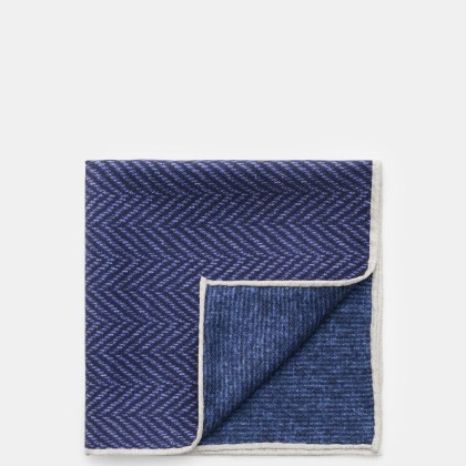 Brunello Cucinelli - Herren - Seiden-Einstecktuch blau/navy gemustert Brunello Cucinelli - Herren - Seiden-Einstecktuch blau/navy gemustert
