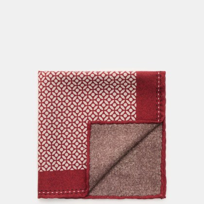 Brunello Cucinelli - Herren - Seiden-Einstecktuch dunkelrot/graubraun gemustert Brunello Cucinelli - Herren - Seiden-Einstecktuch dunkelrot/graubraun gemustert