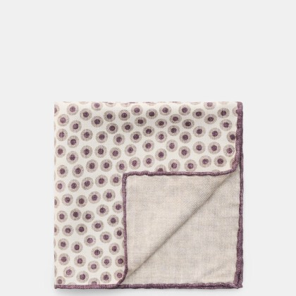 Brunello Cucinelli - Herren - Seiden-Einstecktuch violett/creme/hellgrau gepunktet Brunello Cucinelli - Herren - Seiden-Einstecktuch violett/creme/hellgrau gepunktet