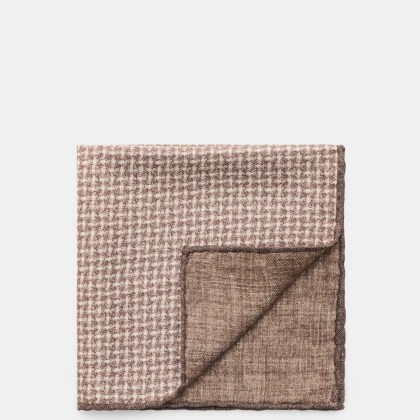 Brunello Cucinelli - Herren - Seiden-Einstecktuch braun/off-white gemustert Brunello Cucinelli - Herren - Seiden-Einstecktuch braun/off-white gemustert