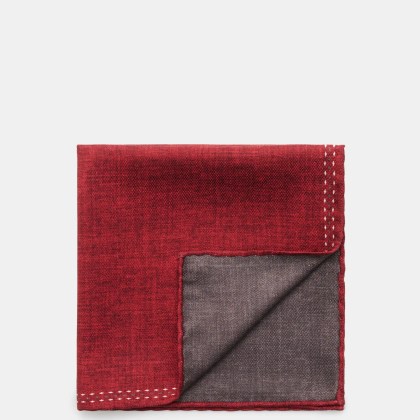 Brunello Cucinelli - Herren - Seiden-Einstecktuch dunkelrot/dunkelgrau Brunello Cucinelli - Herren - Seiden-Einstecktuch dunkelrot/dunkelgrau