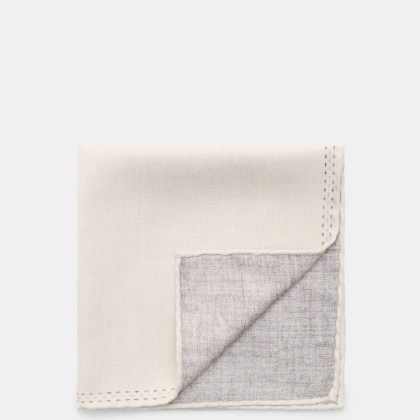 Brunello Cucinelli - Herren - Seiden-Einstecktuch hellgrau/grau meliert Brunello Cucinelli - Herren - Seiden-Einstecktuch hellgrau/grau meliert