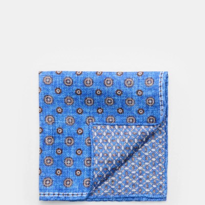 Rosi Collection - Herren - Einstecktuch %27Joy%27 blau/weiß/dunkelbraun gemustert Rosi Collection - Herren - Einstecktuch %27Joy%27 blau/weiß/dunkelbraun gemustert