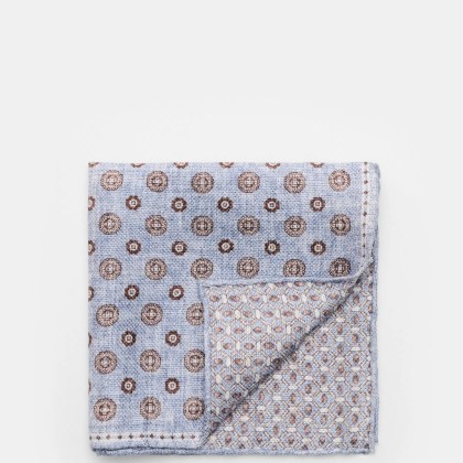 Rosi Collection - Herren - Einstecktuch %27Joy%27 rauchblau/weiß/dunkelbraun gemustert Rosi Collection - Herren - Einstecktuch %27Joy%27 rauchblau/weiß/dunkelbraun gemustert
