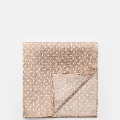 Rosi Collection - Herren - Seiden-Einstecktuch %27Silk%27 beige/weiß gepunktet Rosi Collection - Herren - Seiden-Einstecktuch %27Silk%27 beige/weiß gepunktet