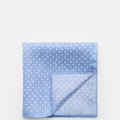 Rosi Collection - Herren - Seiden-Einstecktuch %27Silk%27 hellblau/weiß gepunktet Rosi Collection - Herren - Seiden-Einstecktuch %27Silk%27 hellblau/weiß gepunktet