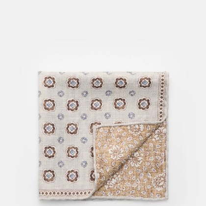 Rosi Collection - Herren - Seiden-Einstecktuch %27Easy%27 grau/braun/rauchblau gemustert Rosi Collection - Herren - Seiden-Einstecktuch %27Easy%27 grau/braun/rauchblau gemustert