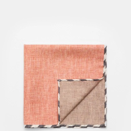 Brunello Cucinelli - Herren - Seiden-Einstecktuch apricot/graubraun meliert Brunello Cucinelli - Herren - Seiden-Einstecktuch apricot/graubraun meliert