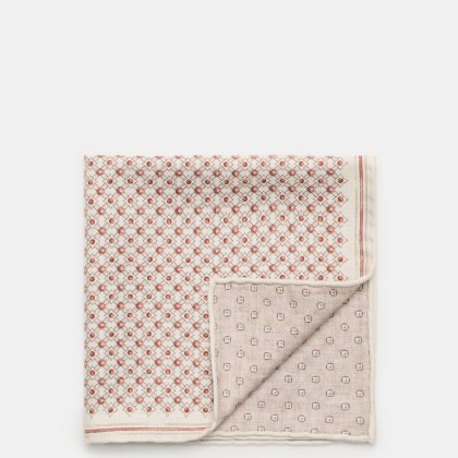 Brunello Cucinelli - Herren - Seiden-Einstecktuch sand/rostbraun/beige gemustert Brunello Cucinelli - Herren - Seiden-Einstecktuch sand/rostbraun/beige gemustert