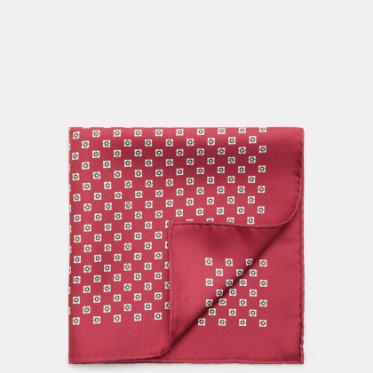 Brunello Cucinelli - Herren - Seiden-Einstecktuch dunkelrot/schwarz/weiß gemustert Brunello Cucinelli - Herren - Seiden-Einstecktuch dunkelrot/schwarz/weiß gemustert