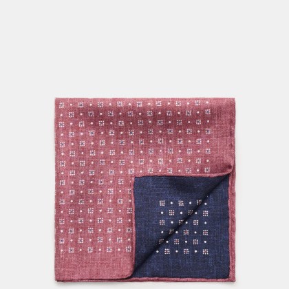 Brunello Cucinelli - Herren - Seiden-Einstecktuch bordeaux/navy/weiß gemustert Brunello Cucinelli - Herren - Seiden-Einstecktuch bordeaux/navy/weiß gemustert