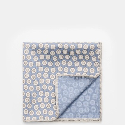 Brunello Cucinelli - Herren - Seiden-Einstecktuch rauchblau/silbergrau gepunktet Brunello Cucinelli - Herren - Seiden-Einstecktuch rauchblau/silbergrau gepunktet