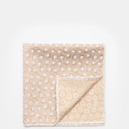 Brunello Cucinelli - Herren - Seiden-Einstecktuch gold/hellgrau gepunktet Brunello Cucinelli - Herren - Seiden-Einstecktuch gold/hellgrau gepunktet