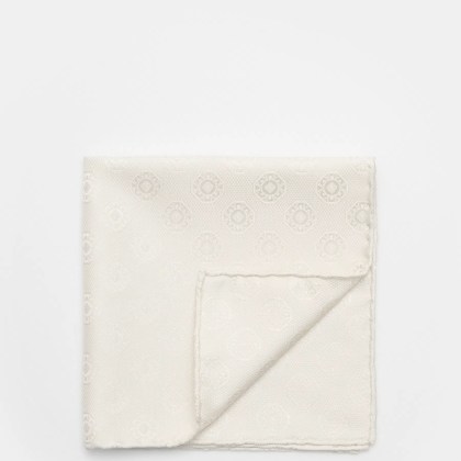 Brunello Cucinelli - Herren - Seiden-Einstecktuch creme gemustert Brunello Cucinelli - Herren - Seiden-Einstecktuch creme gemustert