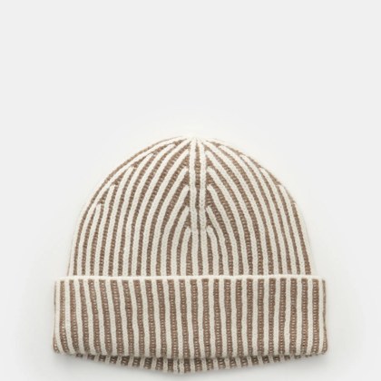 Moorer - Herren - Mütze %27Davis-WSV%27 weiß/taupe gestreift Moorer - Herren - Mütze %27Davis-WSV%27 weiß/taupe gestreift