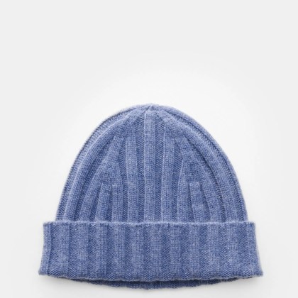 von Braun - Herren - Cashmere Mütze blau meliert von Braun - Herren - Cashmere Mütze blau meliert