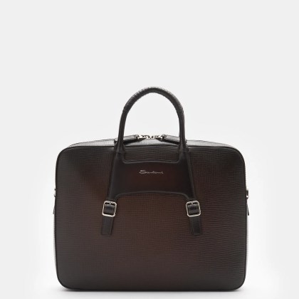 Santoni - Herren - Aktentasche dunkelbraun Santoni - Herren - Aktentasche dunkelbraun