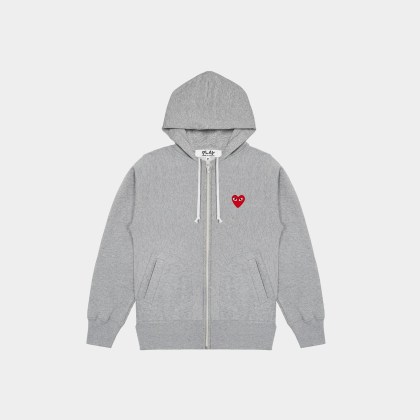 Zip Hoodie Red Heart Emblem – grey / L Zip Hoodie Red Heart Emblem – grey / L