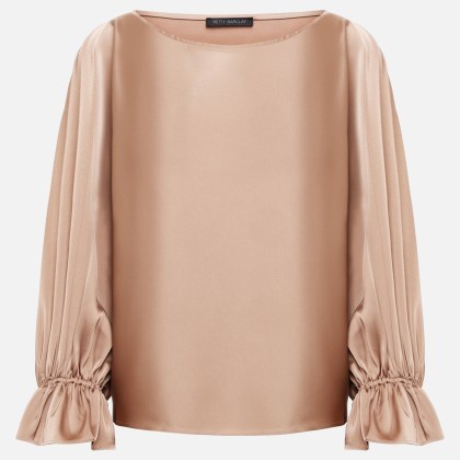 Satin-Bluse mit U-Boot-Ausschnitt – Bild 3