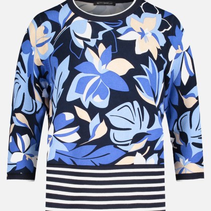 Feinstrickpullover mit Blumenprint – Bild 3