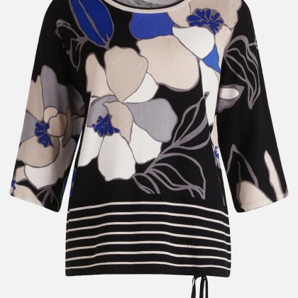 Feinstrickpullover mit Blumenprint – Bild 3