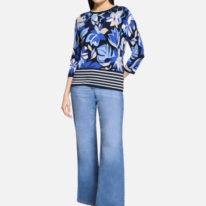 Feinstrickpullover mit Blumenprint – Bild 2