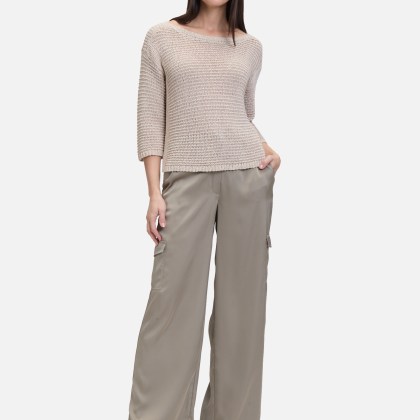 Grobstrick-Pullover mit 3/4 Arm – Bild 2