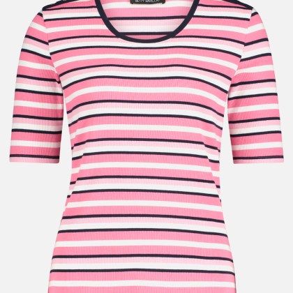 Basic Shirt mit Rippenstruktur – Bild 3