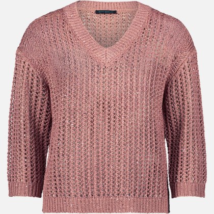 Lochstrick-Pullover mit Pailletten – Bild 3