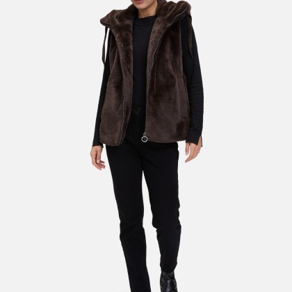 Plüschweste mit Kapuze – Bild 2