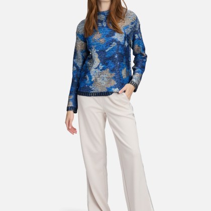 Grobstrick-Pullover mit Print – Bild 2