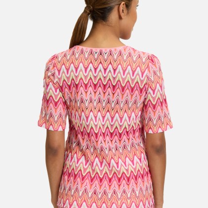 Spitzenshirt mit Rippbündchen Spitzenshirt mit Rippbündchen