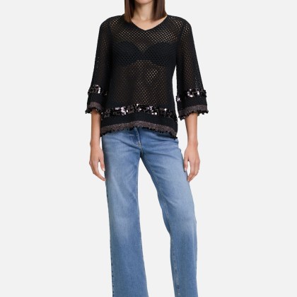 Strickpullover mit Lochmuster – Bild 2