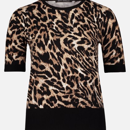 Feinstrickpullover mit Animalprint – Bild 3