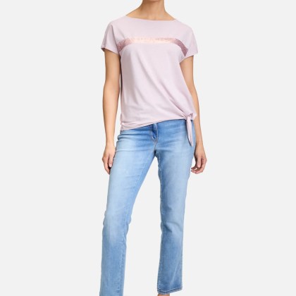 Halbarm-Shirt mit Schleifenknoten – Bild 2