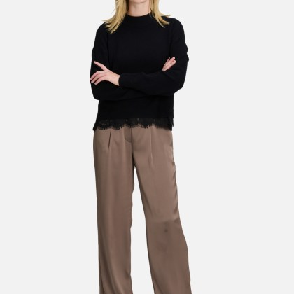 Feinstrickpullover mit Spitzenkante – Bild 2