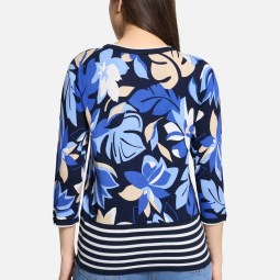 Feinstrickpullover mit Blumenprint Feinstrickpullover mit Blumenprint