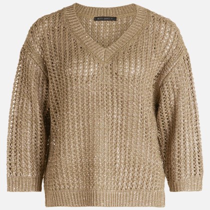 Lochstrick-Pullover mit Pailletten – Bild 3