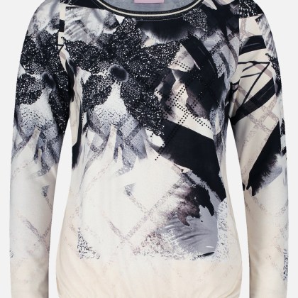 Printshirt mit Gummizug – Bild 3