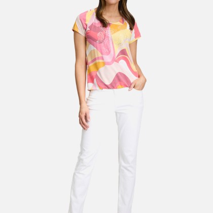 Printshirt mit Gummizug – Bild 2