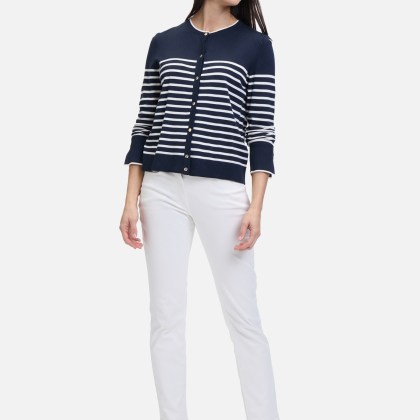 Basic-Strickjacke mit Streifen – Bild 2