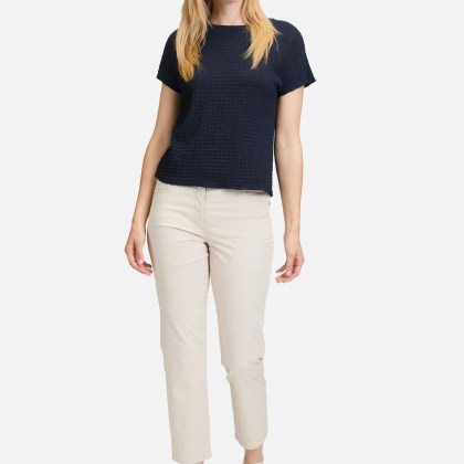 Strukturshirt mit U-Boot-Ausschnitt – Bild 2