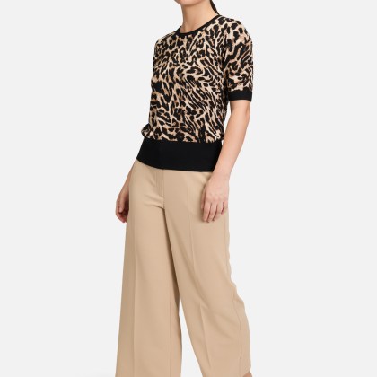 Feinstrickpullover mit Animalprint – Bild 2