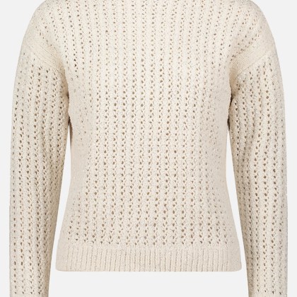 Grobstrick-Pullover mit Lochmuster – Bild 3