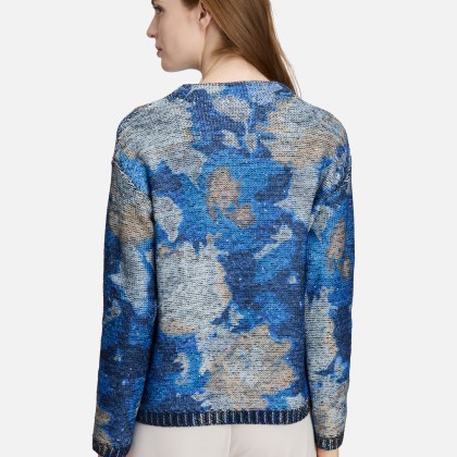 Grobstrick-Pullover mit Print Grobstrick-Pullover mit Print