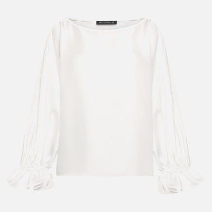 Satin-Bluse mit U-Boot-Ausschnitt – Bild 3