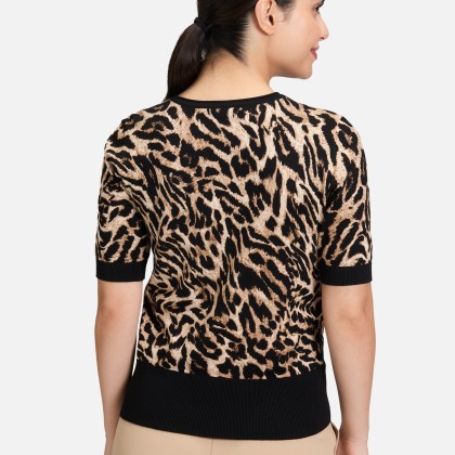 Feinstrickpullover mit Animalprint Feinstrickpullover mit Animalprint